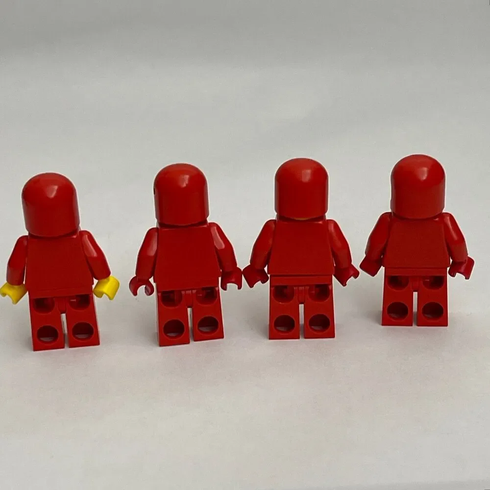 Vintage Lego Red Minifigs‎ Figures Replacement Parts Pieces Lot of 4